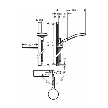 Душевой гарнитур с мыльницей Hansgrohe Rainfinity 130 3jet 27671000 хром