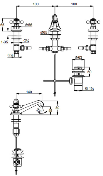 Смеситель для раковины Kludi Adlon/1926 510464520