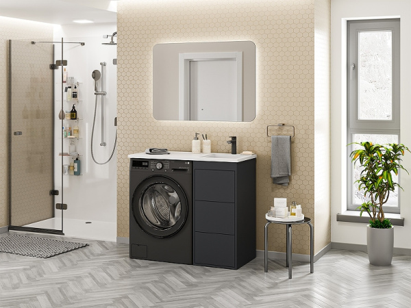 Тумба под стиральную машину Brevita Grafit 40 УТ000015695