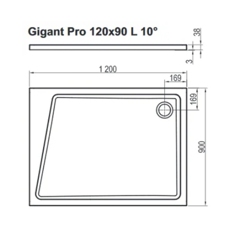 Душевой поддон Ravak 10° Gigant Pro 120x90 XA05G70101L