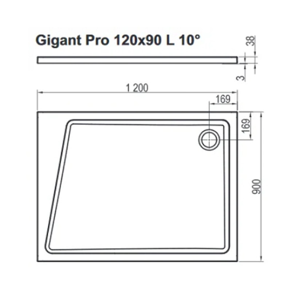 Душевой поддон Ravak 10° Gigant Pro 120x90 XA05G70101L