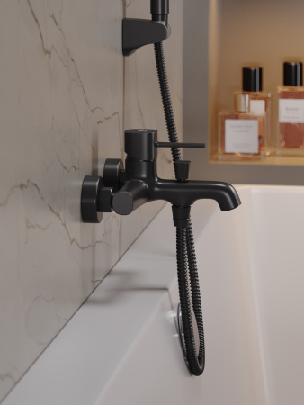 Душевая система смеситель с изливом Orange Karl M05-932b черный