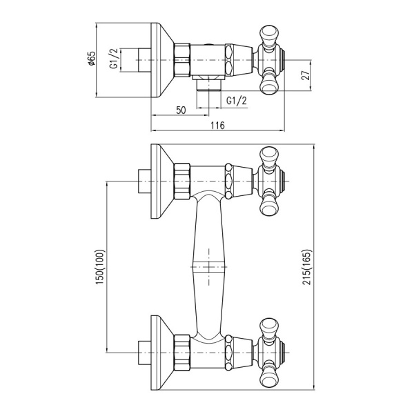 Смеситель для душа Rav Slezak Morava Retro MK580.5Z