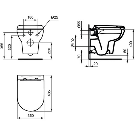 Инсталляция + унитаз Ideal Standard Prosys 2.0 RX002602