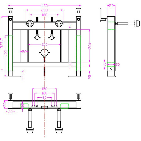 Инсталляция для биде Timo TWB-02