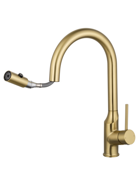 Смеситель для кухни с выдвижным изливом WONZON & WOGHAND, брашированное золото WW-A21252-BG Смеситель для кухни с выдвижным изливом WONZON & WOGHAND, брашированное золото WW-A21252-BG