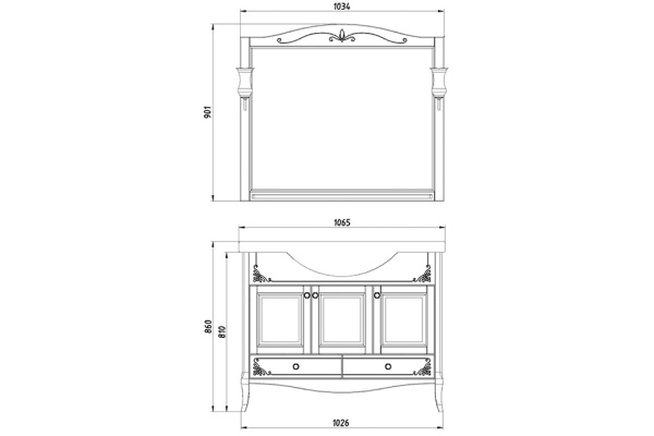 Зеркало (104х90)  ASB-Woodline Салерно 105 9692 (коричневый)