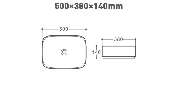 Раковина керамическая накладная (50x38) Art&Max AM353-B