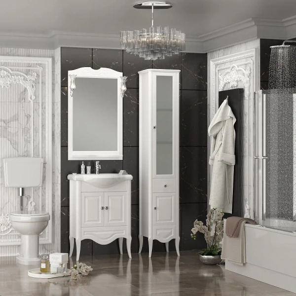 Зеркало Opadiris Брунелла 65 00-00007035  белый матовый, с выключателем, без светильника