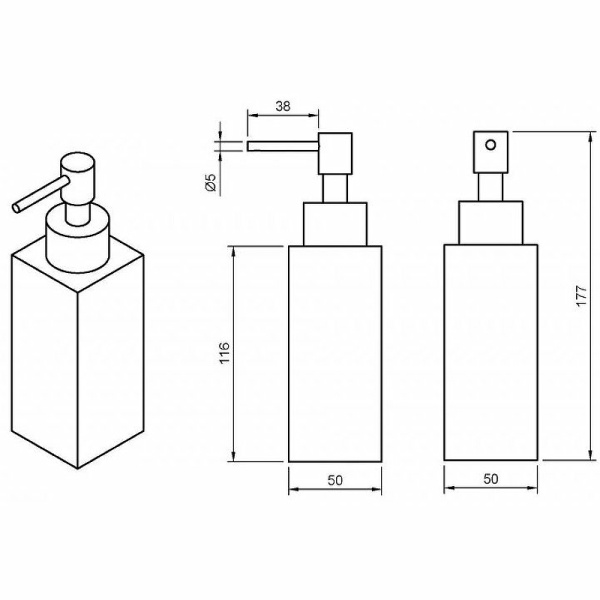 Диспенсер для мыла настольный CEZARES PRIZMA-SOIP-03/24