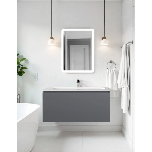 Тумба без раковины Art&Max Latina AM-Latina-1000-1C-SO-GM серый матовый