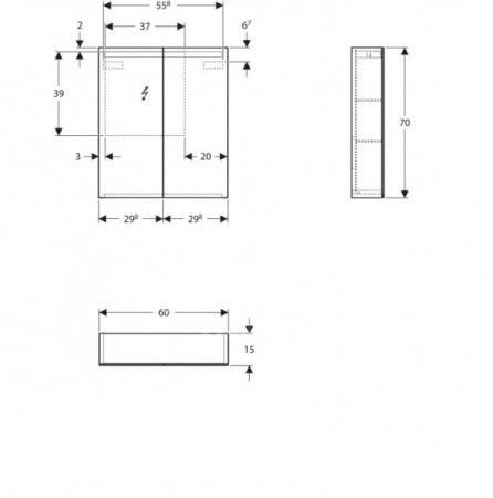 Зеркальный шкаф Geberit Option Plus 120x70 500.592.00.1