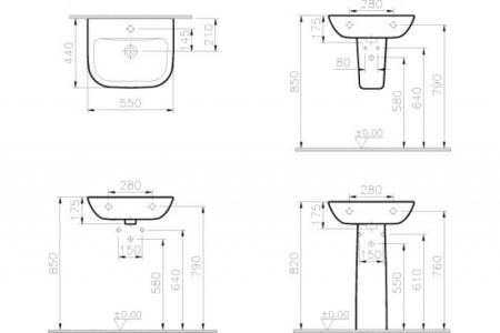 Раковина VITRA S20  (55x44) 5502B003-0001