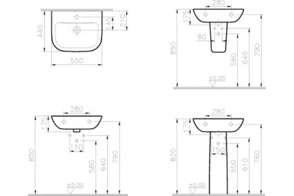 Раковина VITRA S20  (55x44) 5502B003-0001