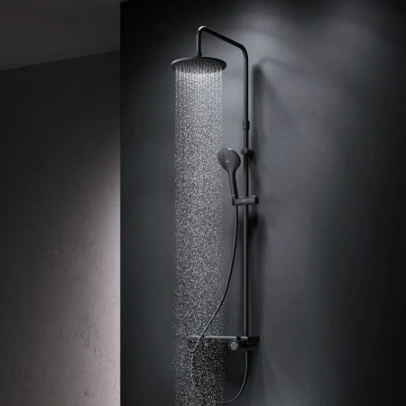 Душевая система с изливом Am.Pm Gem F0790722 черный матовый