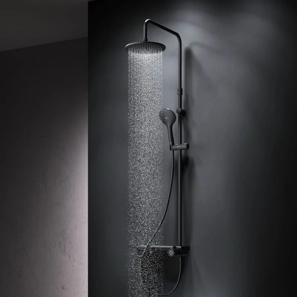 Душевая система с изливом Am.Pm Gem F0790722 черный матовый