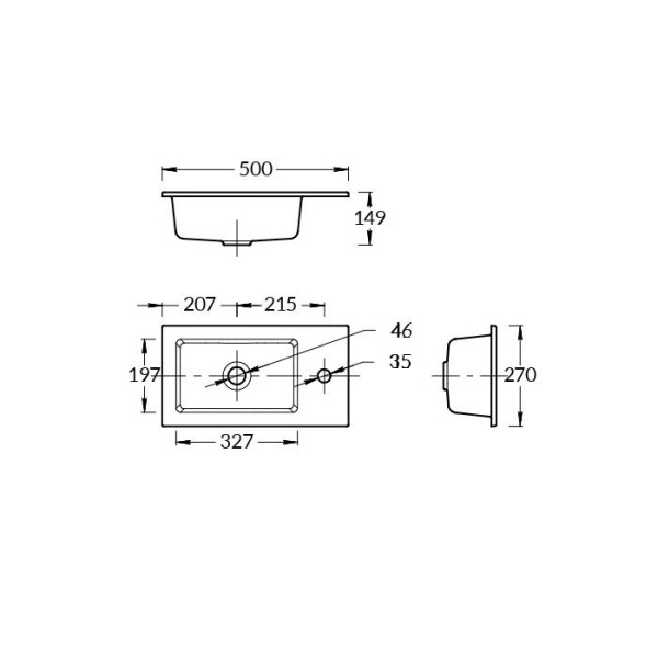 Раковина подвесная (50х27) Kerama Marazzi Lato LA.wb.50