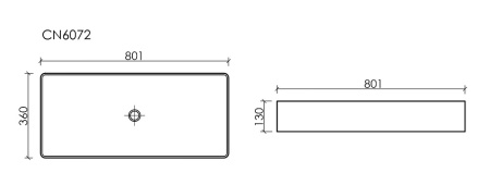 Раковина накладная (80,1х36) Ceramica Nova Element CN6072MB