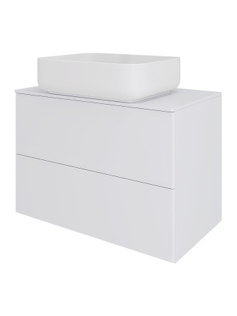 Тумба с раковиной подвесная 75 см, Orange Otto Ot-75TuMDF+B05-500W белый глянец