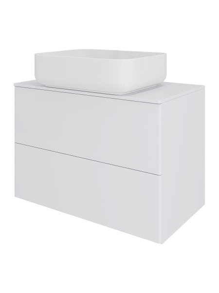 Тумба с раковиной подвесная 75 см, Orange Otto Ot-75TuMDF+B05-500W белый глянец