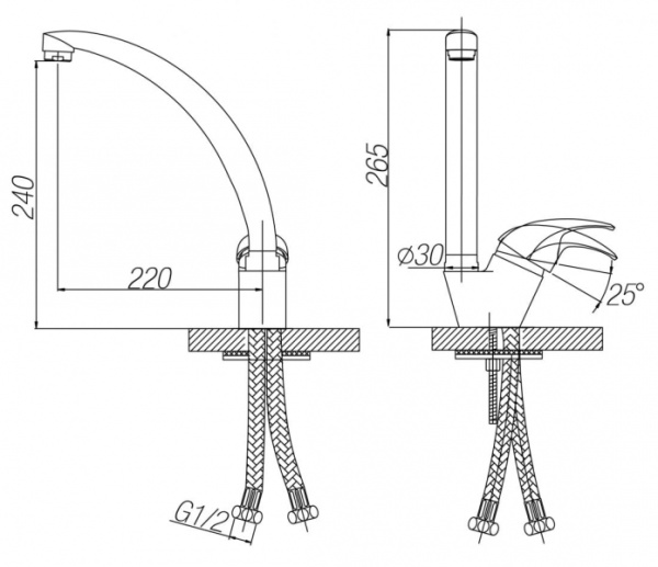 Смеситель для кухонной мойки Paulmark Holstein Ho212012-302 Смеситель для кухонной мойки Paulmark Holstein Ho212012-302