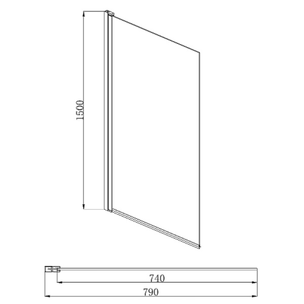 Шторка на ванну Aquatek (80х150) AQ DEL SBA 08015BL