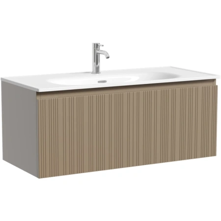 Тумба без раковины подвесная Sancos Code CD100GB серо-бежевый матовый