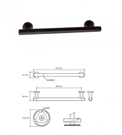 Поручень 400 мм Bemeta Dark 104307770