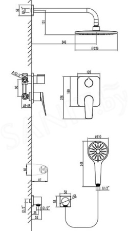 Душевая система Lemark Bronx (LM3729BL)