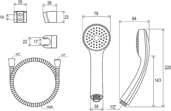 Душевой набор Ravak 901.00 X07P005