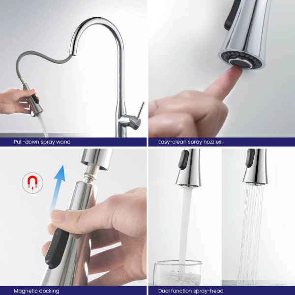 Смеситель для кухни с выдвижной лейкой Timo Saona хром 2336/00FL