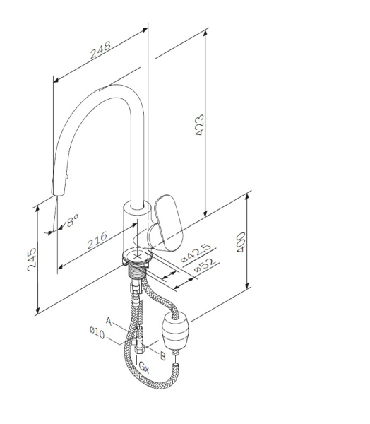 Смеситель для кухни Am.Pm Like F8012000 Смеситель для кухни Am.Pm Like F8012000