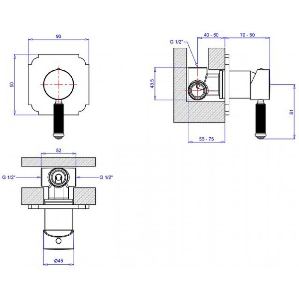 Смеситель для душа Cezares APHRODITE-DIM2-02-Bi Смеситель для душа Cezares APHRODITE-DIM2-02-Bi