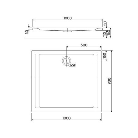Душевой поддон Kolo Pacyfik AntiSlide 100x90 XBP0719101