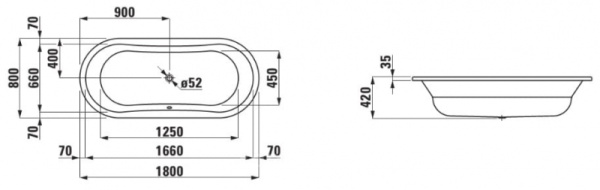 Ванна Laufen Thallium 2.2508.0.600.040.1 Ванна Laufen Thallium 2.2508.0.600.040.1