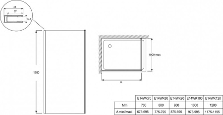 Душевая перегородка Jacob Delafon Serenity E14WK90-GA