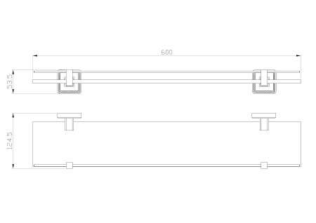 Стеклянная полка для ванной WONZON & WOGHAND ROMA, бронза WW-7227