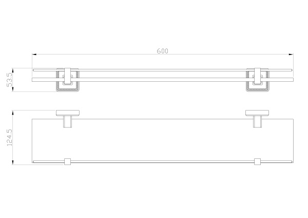 Стеклянная полка для ванной WONZON & WOGHAND ROMA, бронза WW-7227