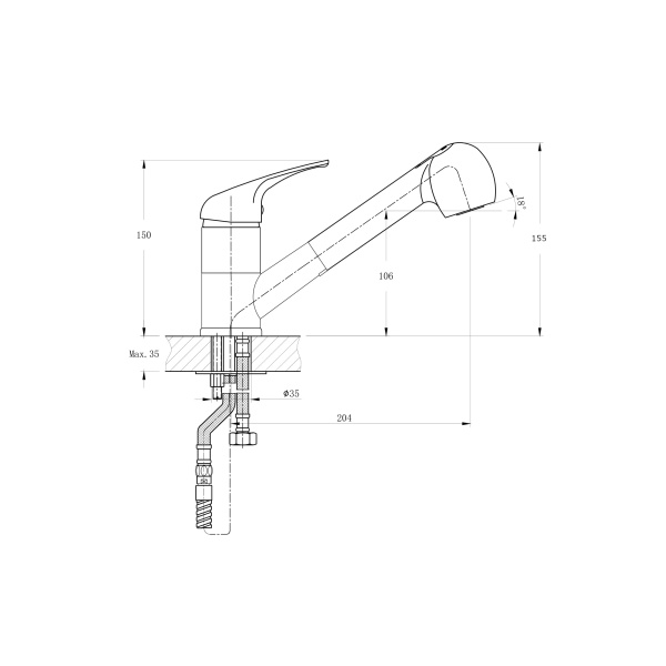 Смеситель для кухонной мойки RUSH Corsica CO4240-25 Смеситель для кухонной мойки RUSH Corsica CO4240-25