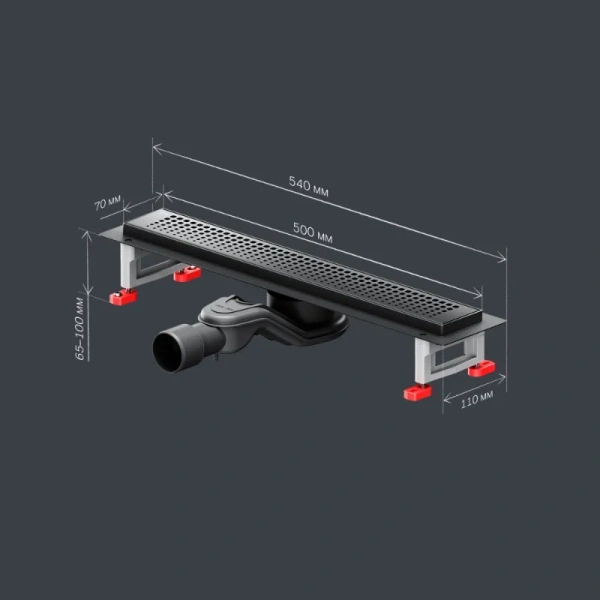Душевой лоток 50 см Am.Pm MasterFlow W01SC-P11-050-01BM черный матовый