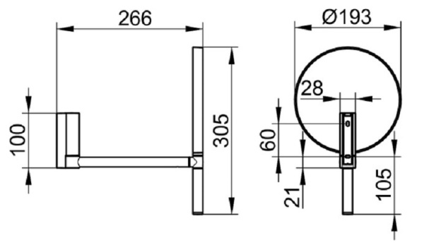 Зеркало косметическое Keuco Plan 17649370002