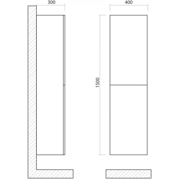 Пенал подвесной Art&Max AM-Verona-Push-1500-2A-SC-KD кадена дарк