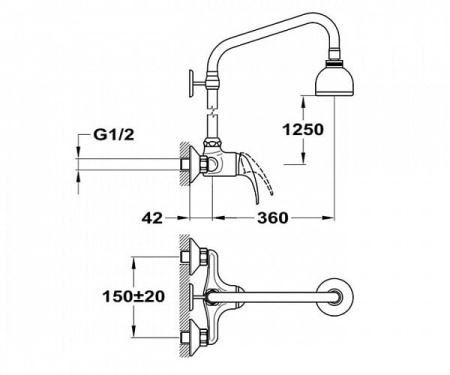 Смеситель для душа с душевым набором Mofem Junior 153-0009-31