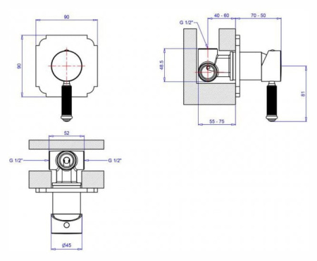 Смеситель для душа CEZARES OLIMP-DIM2-02-L