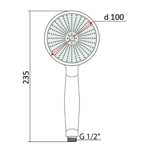 Душевая лейка Славен круглая, диаметр 100 мм, однорежимная (СЛ-ЗП-049) Душевая лейка Славен круглая, диаметр 100 мм, однорежимная (СЛ-ЗП-049)