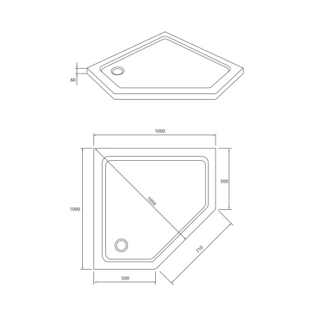 Душевой поддон (100х100) RUSH Palm PI-A100100