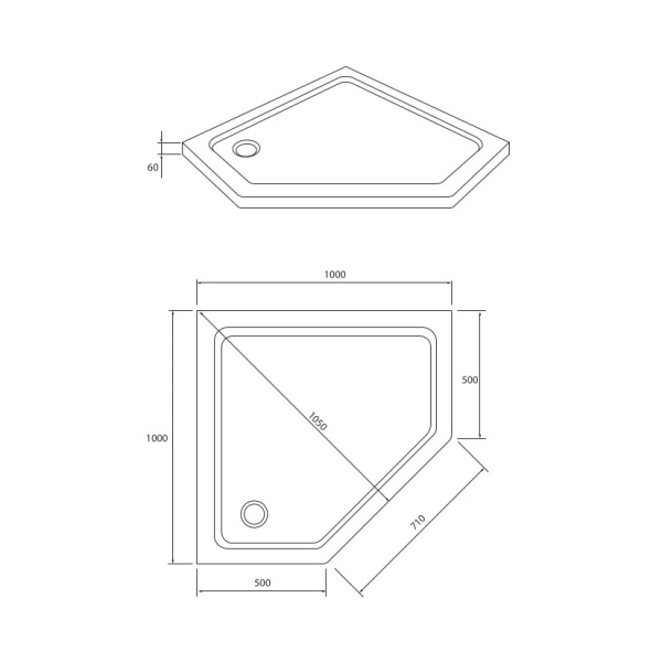Душевой поддон (100х100) RUSH Palm PI-A100100