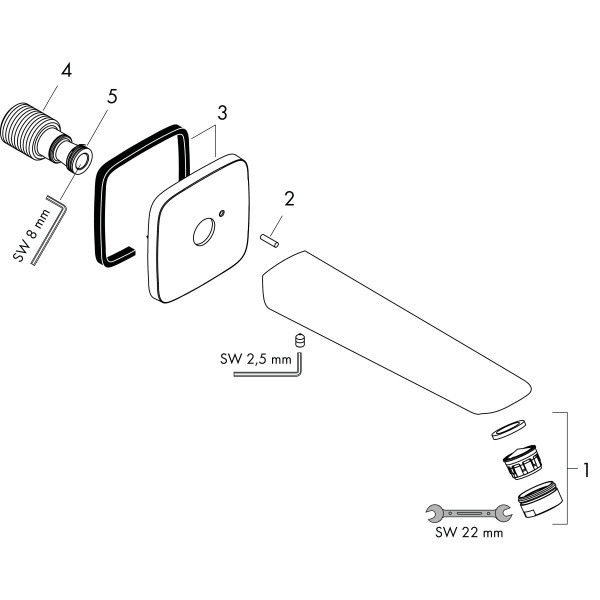 Излив для ванны Hansgrohe Logis 71410670 черный матовый