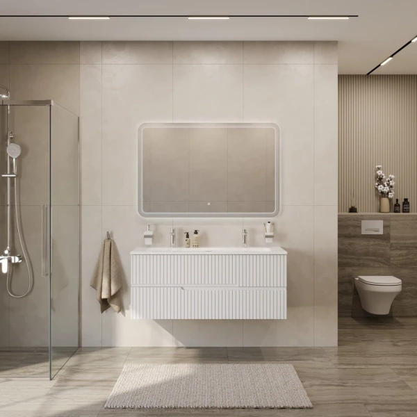 Тумба под раковину Cezares DUET-N-1200-2C-SO-BO Bianco Opaco