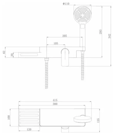 Смеситель для ванны и душа Lemark Unibox (LM6903CW)